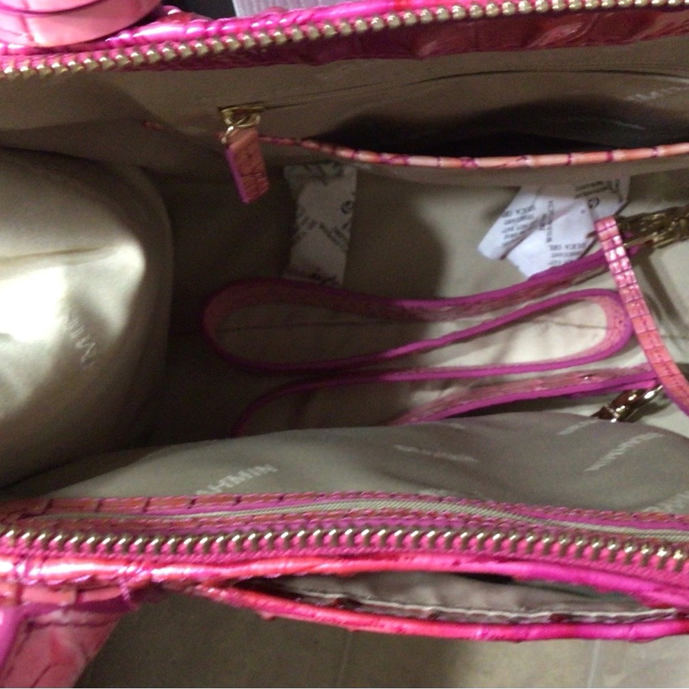 Leather Brahmin Tri-Color Caroline tote.
(Pink, Purple, Coral tones)

NWOT - Picture 12 of 16